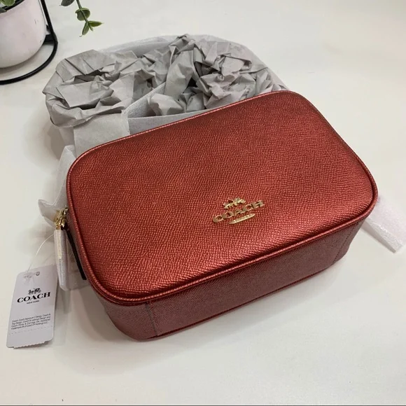 Coach Jes Crossbody 20 Leather Bag Metallic Clay - Picture 10 of 11